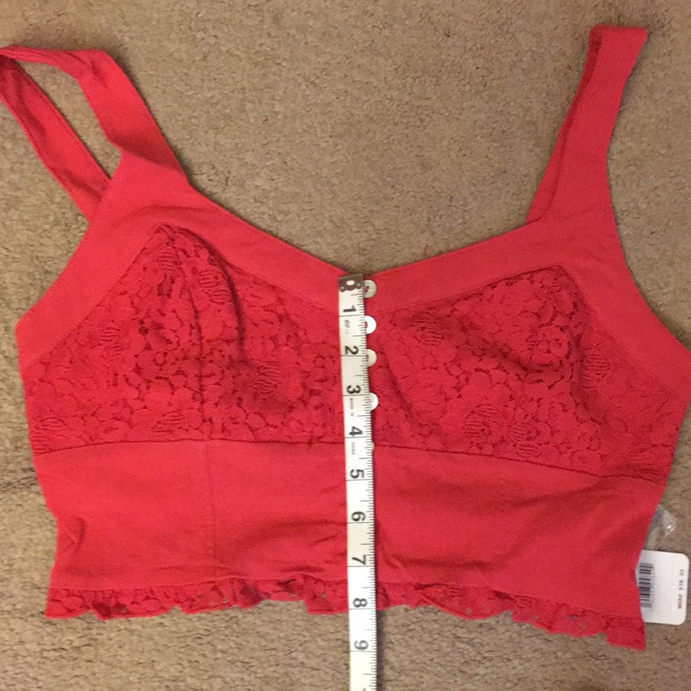 Free people red lace crop top- tags still on - Picture 5 of 7